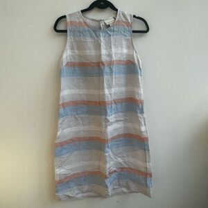 Cynthia Rowley Women's Striped Color Linen Sleeveless Dress Multicolor Size 4